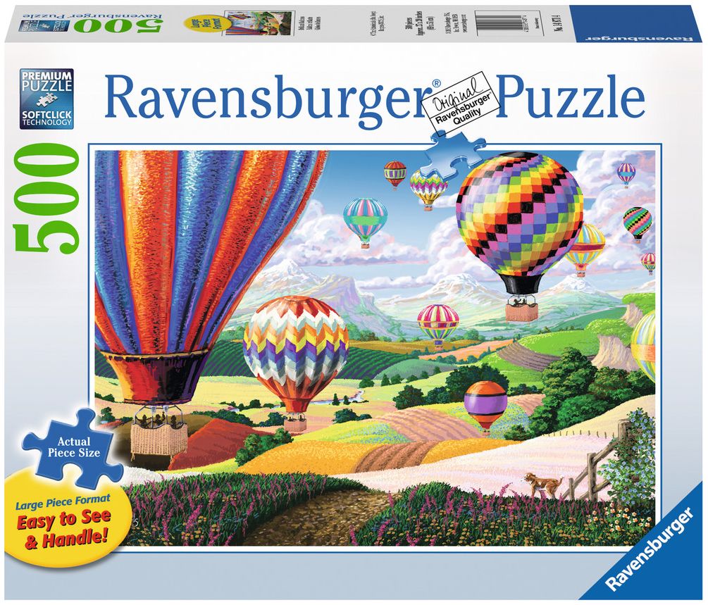 Пъзел Ravensburger от 500 XXL части - Цветни балони, Джозеф Бърджис