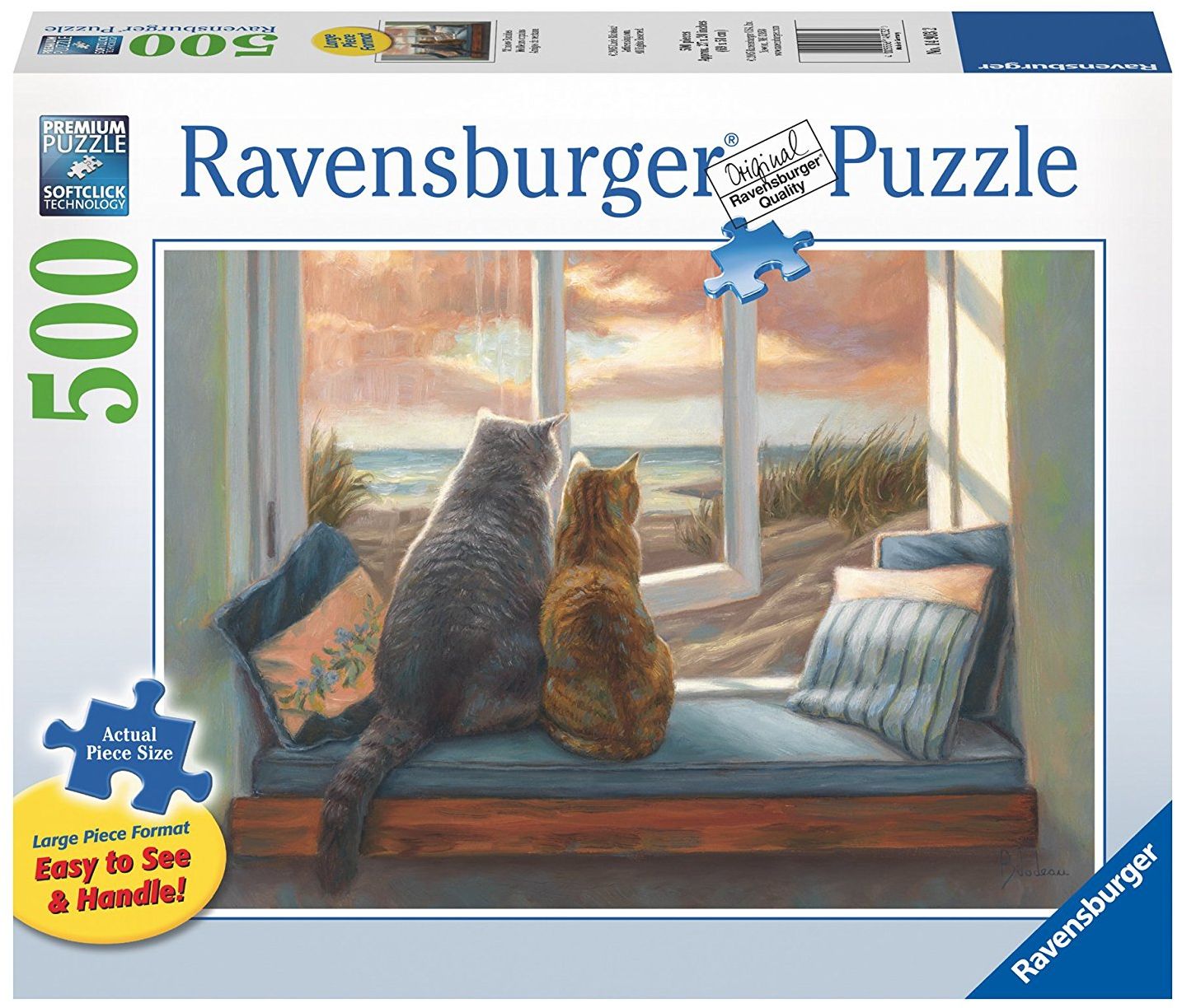 Пъзел Ravensburger от 500 XXL части - Приятели до прозореца