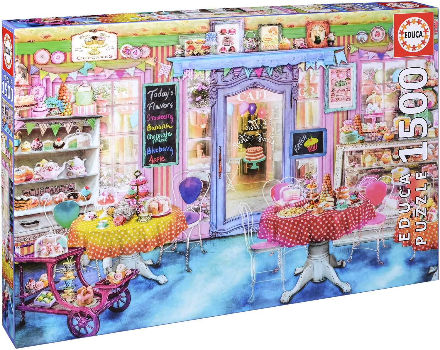 Пъзел Educa от 1500 части - Сладкарница, Ейми Стюарт