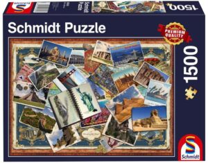 Пъзел Schmidt от 1500 части - Поздрави от различни точки на света