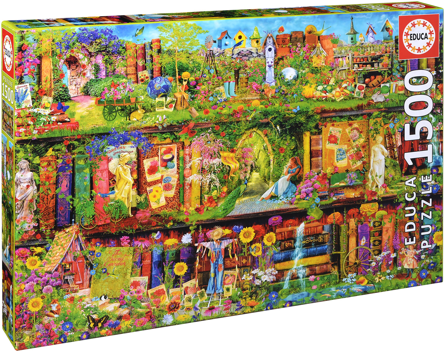 Пъзел Educa от 1500 части - Градинският рафт, Ейми Стюарт