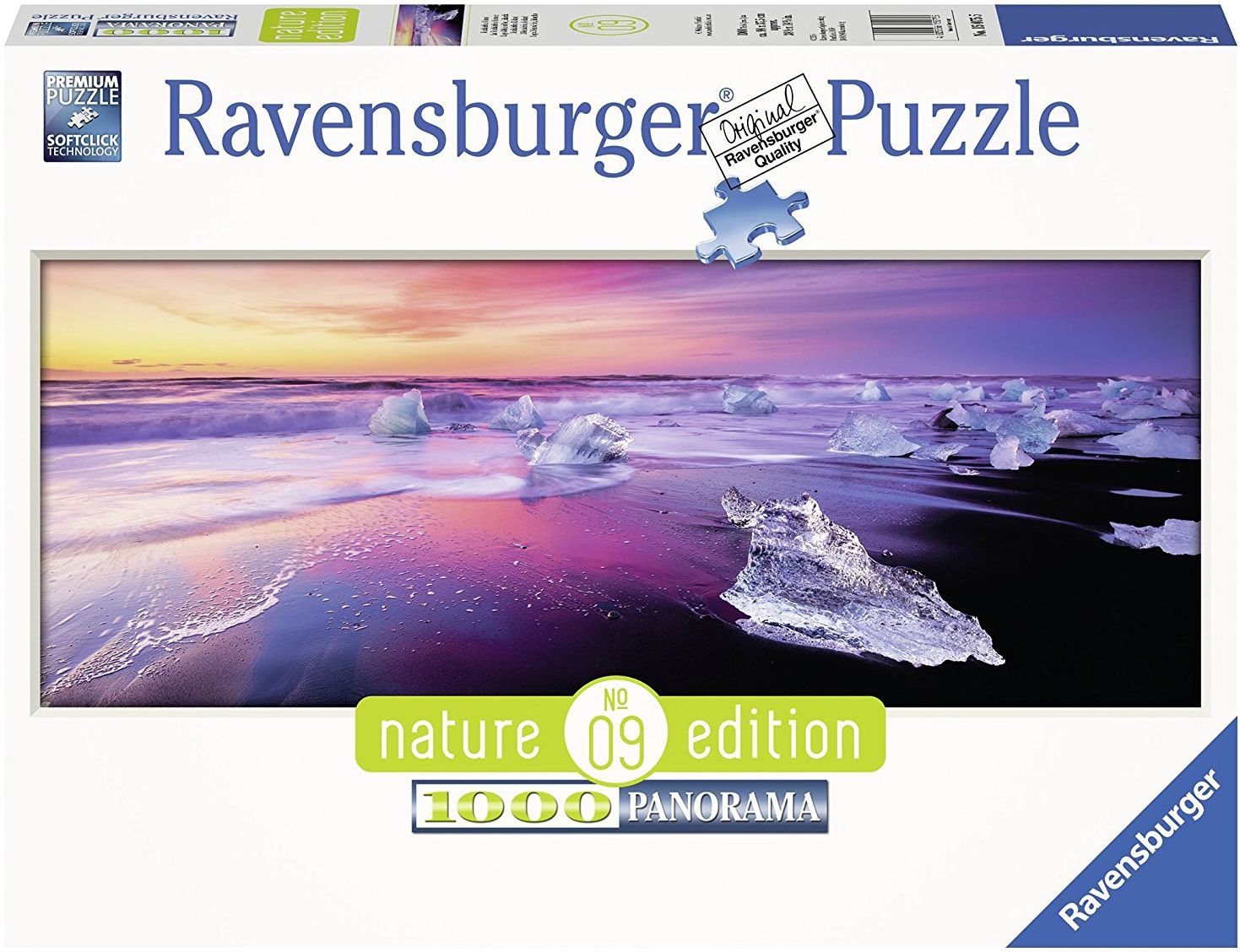 Панорамен пъзел Ravensburger от 1000 части - Йокулсарлон, Исландия