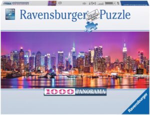 Панорамен пъзел Ravensburger от 1000 части - Светлините на Манхатън