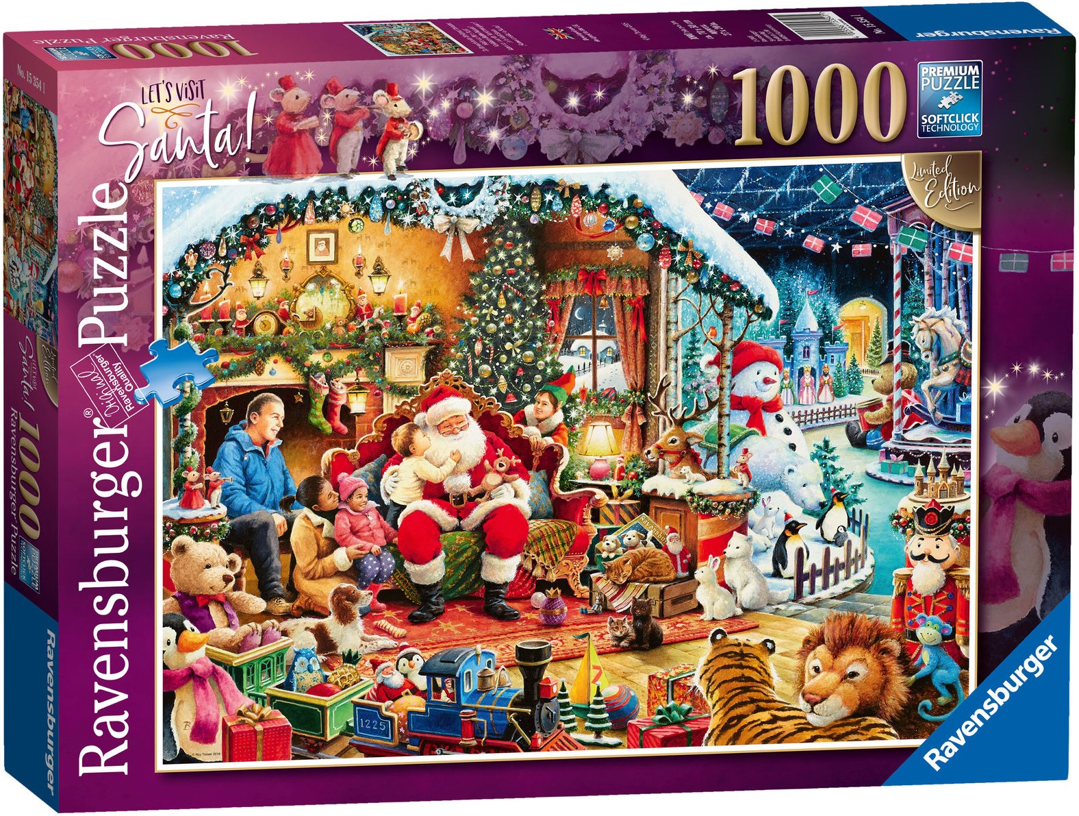 Пъзел Ravensburger от 1000 части - На гости при Дядо Коледа