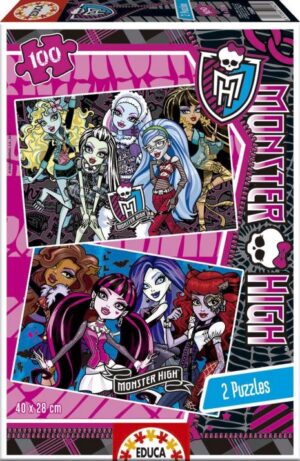 Пъзел Educa от 2 x 100 части - Monster High
