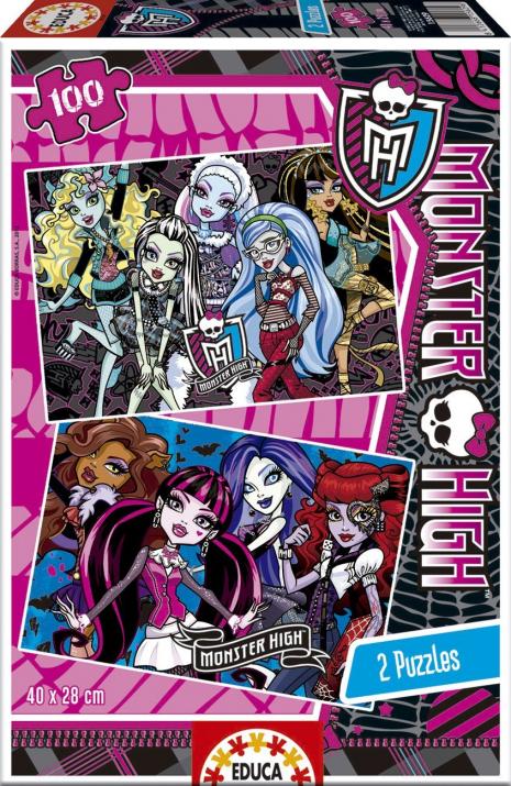 Пъзел Educa от 2 x 100 части - Monster High