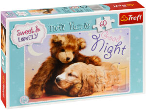 Пъзел Trefl от 60 части - Кученце с мече