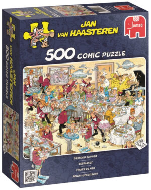 Пъзел Jumbo от 500 части - Вечеря с морски дарове, Ян ван Хаастерен