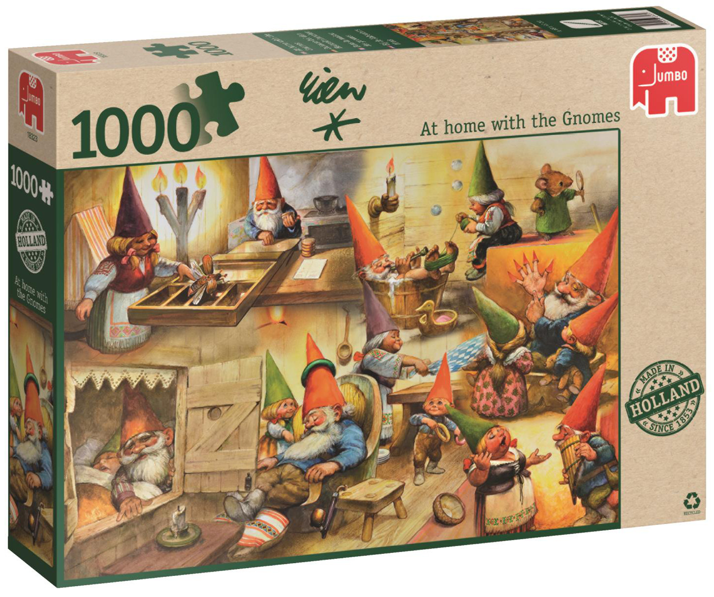 Пъзел Jumbo от 1000 части - Къщата на гномите, Рин Портфлит