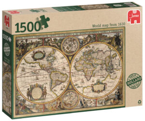 Пъзел Jumbo от 1500 части - Карта на света от 1630 г.