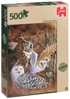 Пъзел Jumbo от 500 части - Намери кукумявките