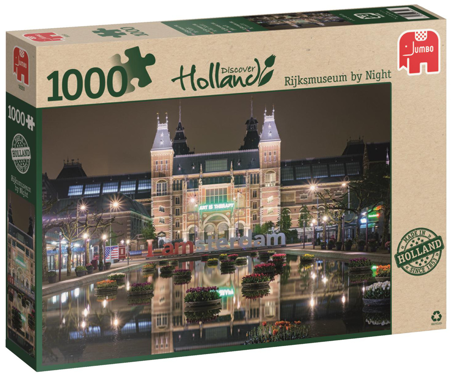 Пъзел Jumbo от 1000 части - Рейксмюзиъм през нощта