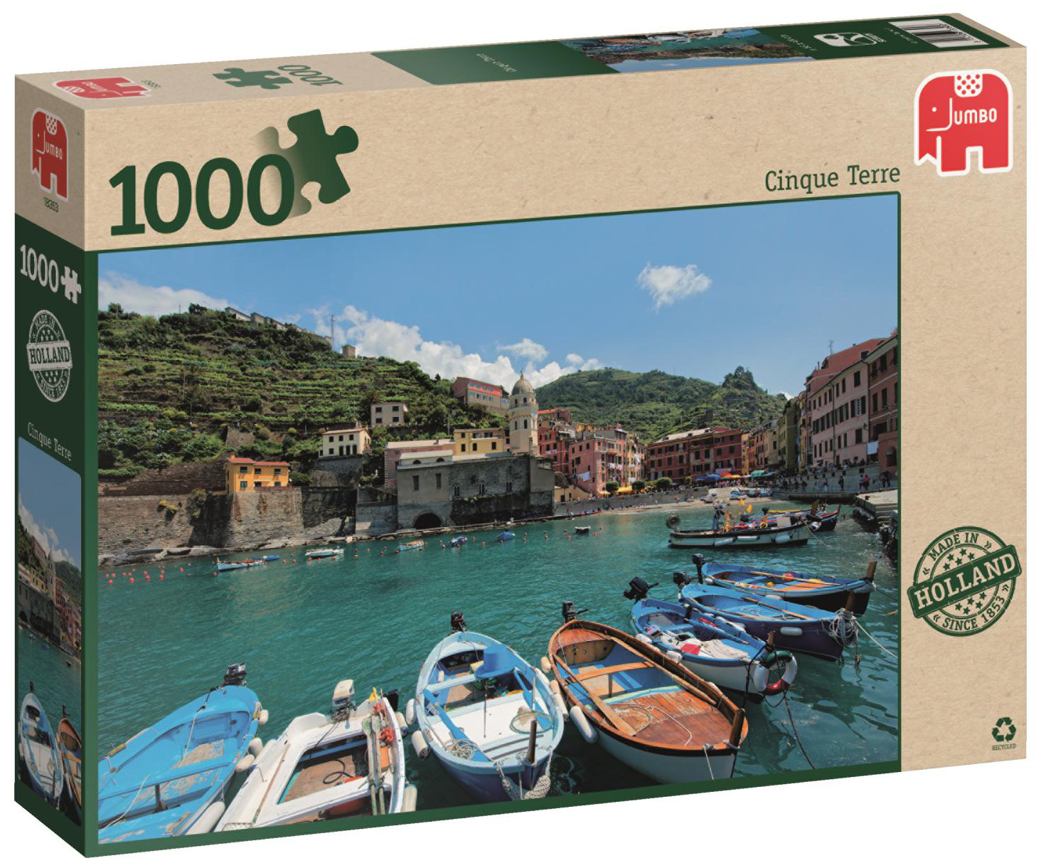 Пъзел Jumbo от 1000 части - Национален парк, Чинкуе Терре