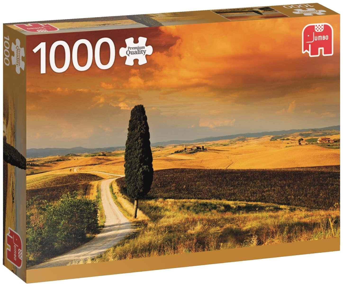 Пъзел Jumbo от 1000 части - Тоскански залез