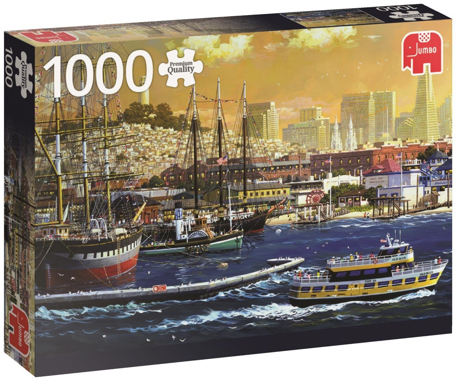 Пъзел Jumbo от 1000 части - Пристанището в Сан Франциско