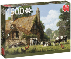 Пъзел Jumbo от 1500 части - Крави във фермата