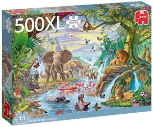 Пъзел Jumbo от 500 XL части - Езеро в джунглата