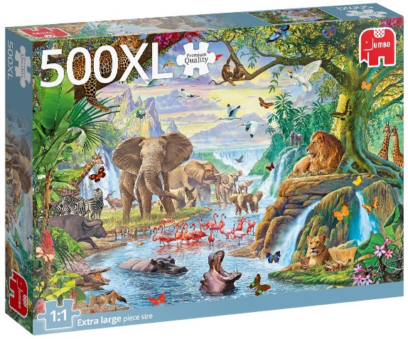 Пъзел Jumbo от 500 XL части - Езеро в джунглата