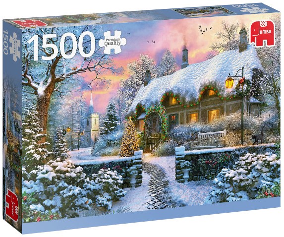 Пъзел Jumbo от 1500 части - Къщата на Уайтсмит през зимата