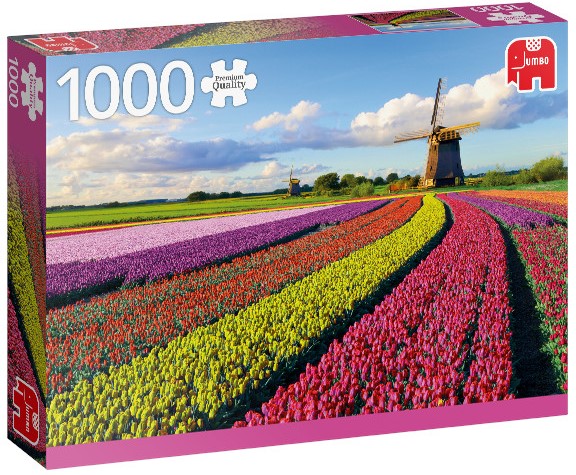 Пъзел Jumbo от 1000 части - Поле от лалета