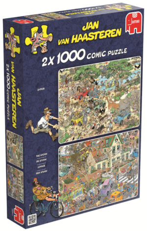 Пъзел Jumbo от 2 x 1000 части - Сафари и Буря, Ян ван Хаастерен