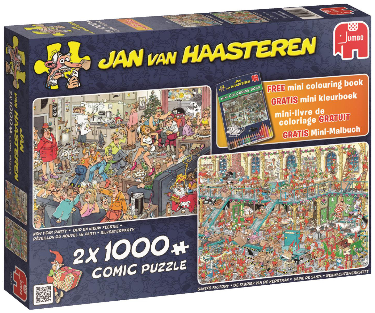Пъзел Jumbo от 2 x 1000 части - Коледните празници, Ян ван Хаастерен