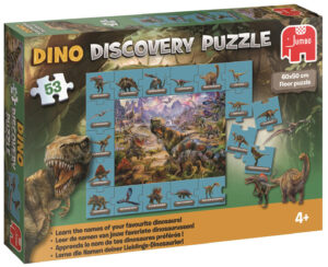 Пъзел Jumbo от 53 части - Открийте света на динозаврите