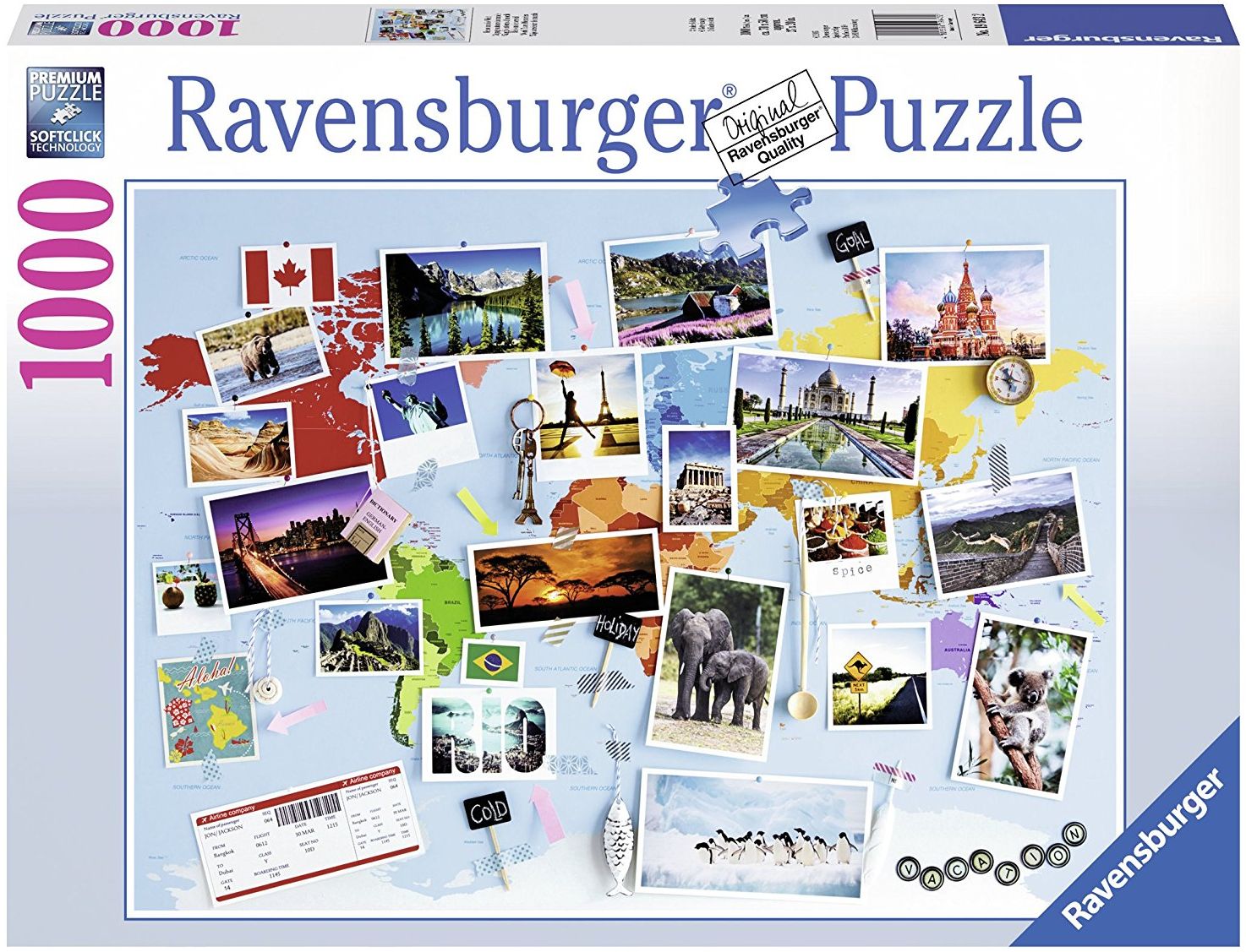 Пъзел Ravensburger от 1000 части - Околосветско пътешествие