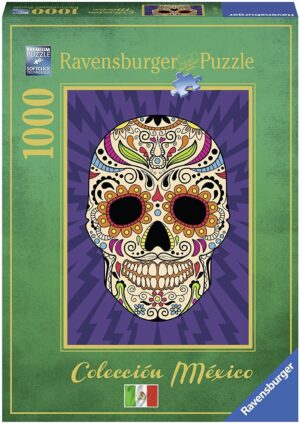 Пъзел Ravensburger от 1000 части - Цветен череп