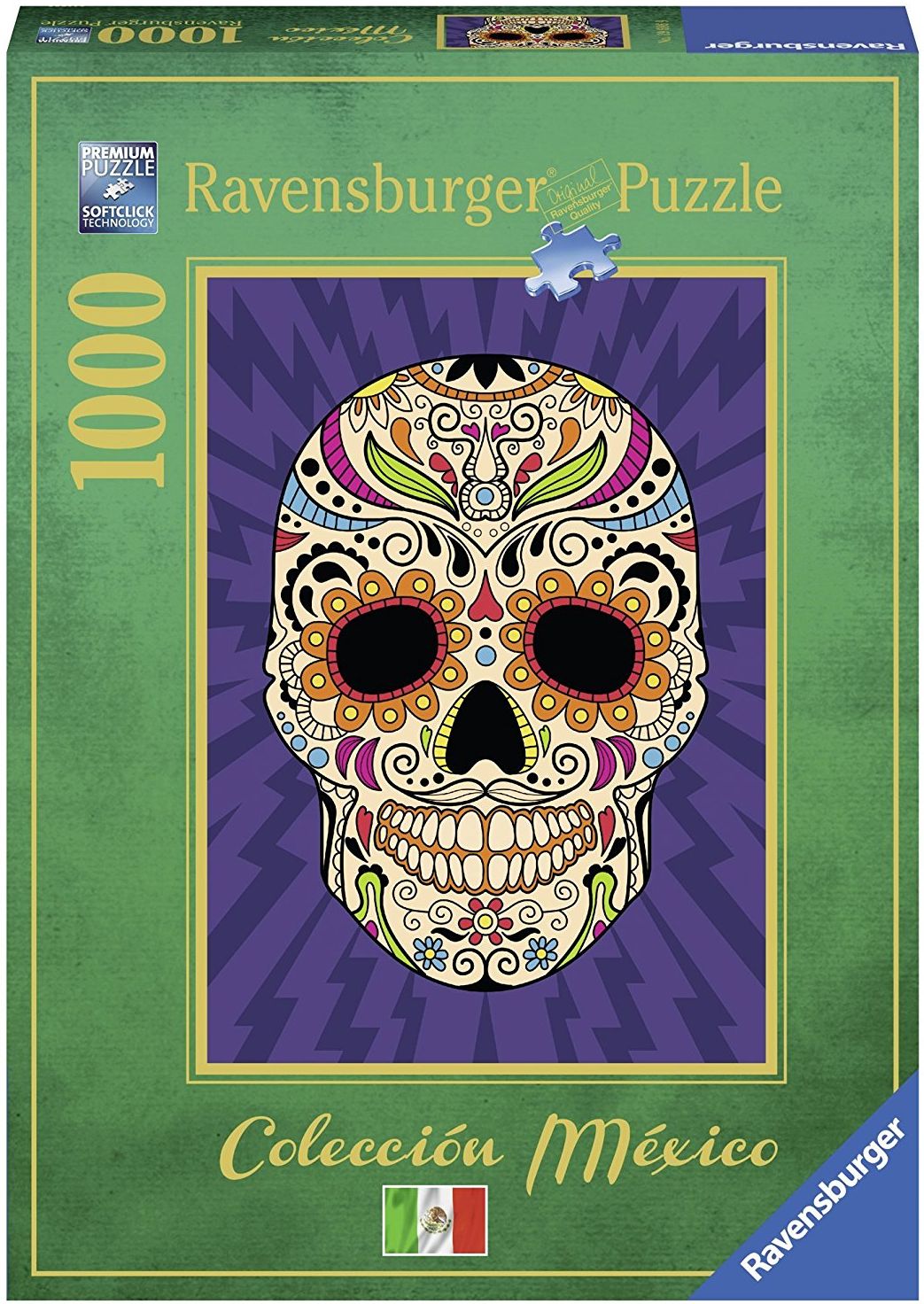 Пъзел Ravensburger от 1000 части - Цветен череп