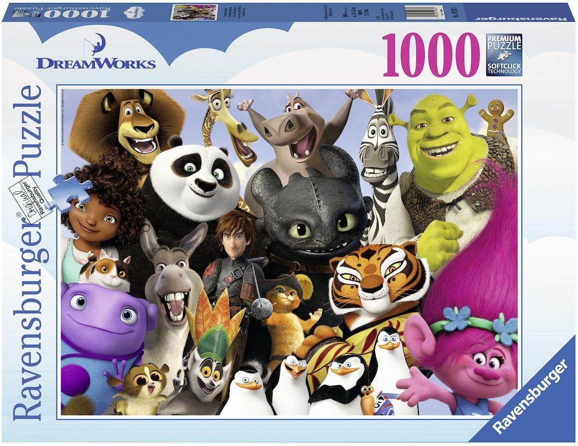 Пъзел Ravensburger от 1000 части - Героите на DreamWorks