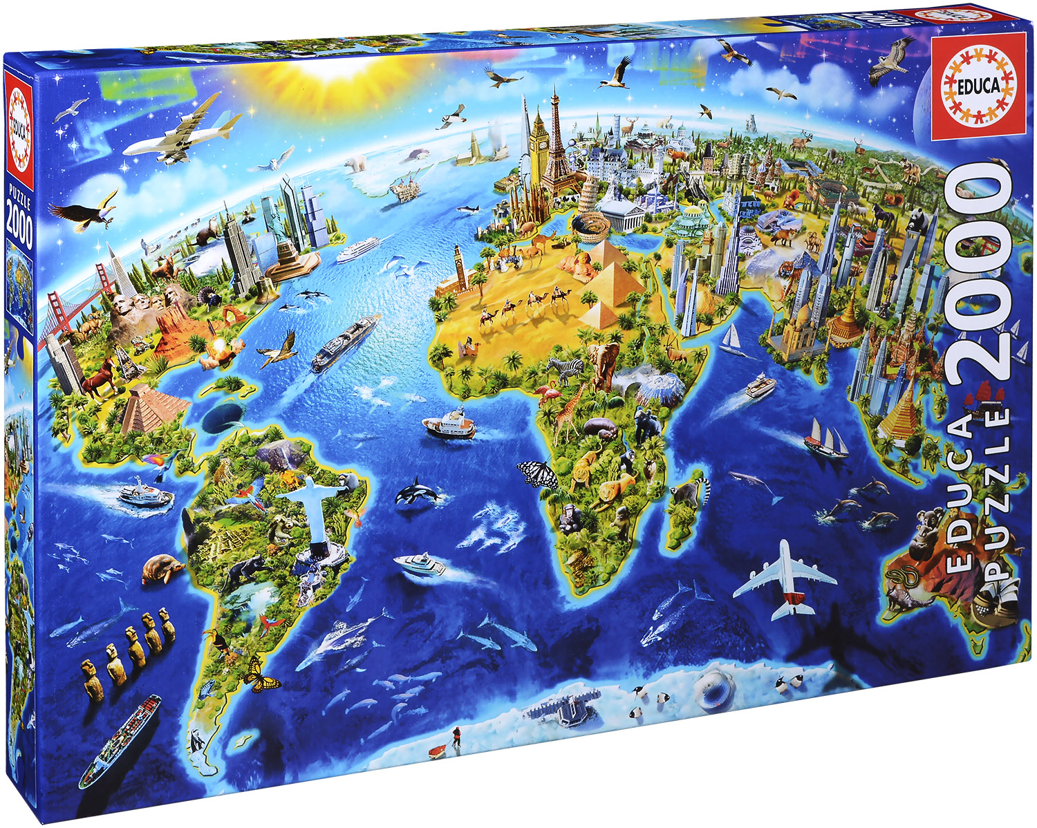 Пъзел Educa от 2000 части - Световни забележителности
