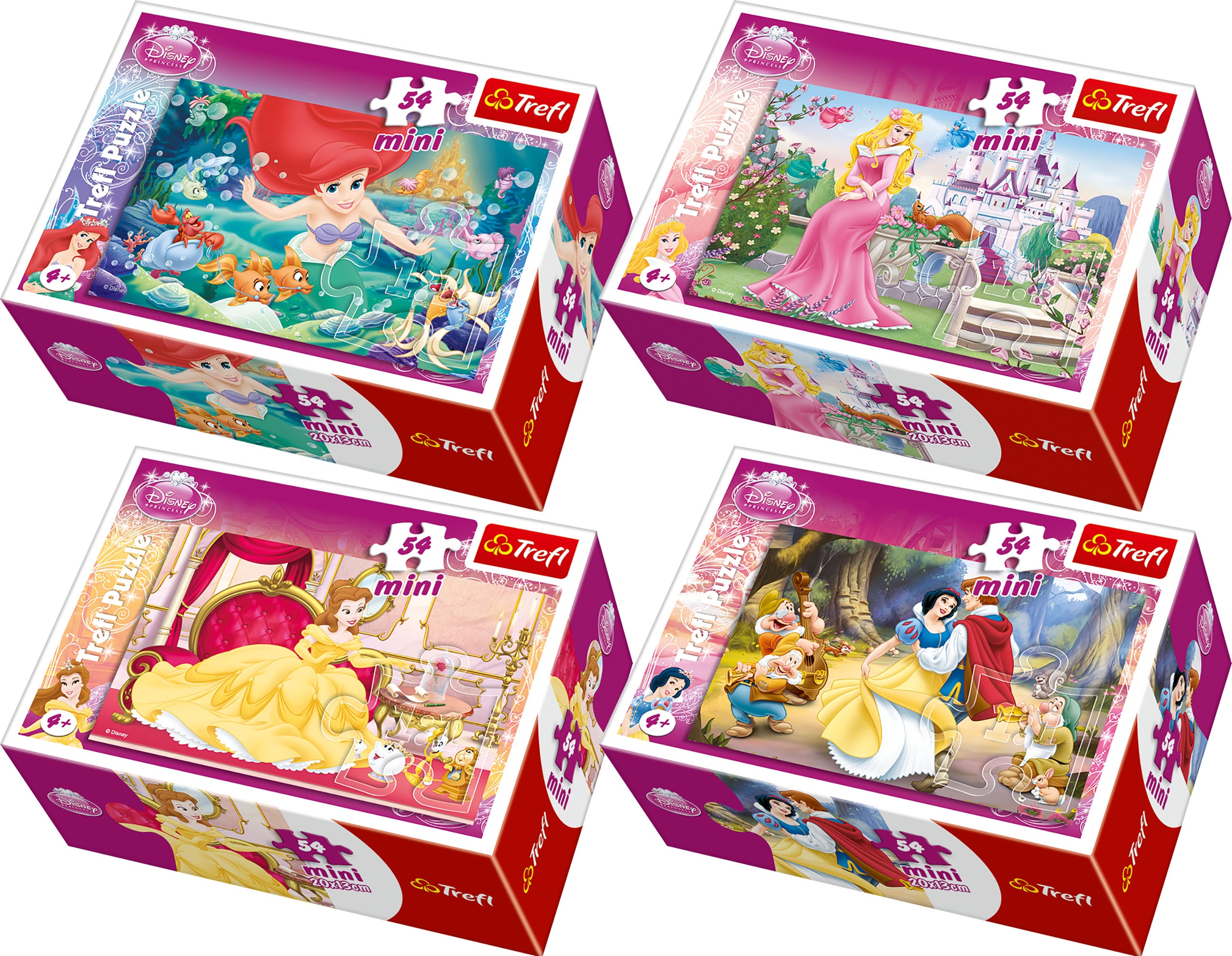 Мини пъзел Trefl от 54 части - Принцесите на Дисни, асортимент