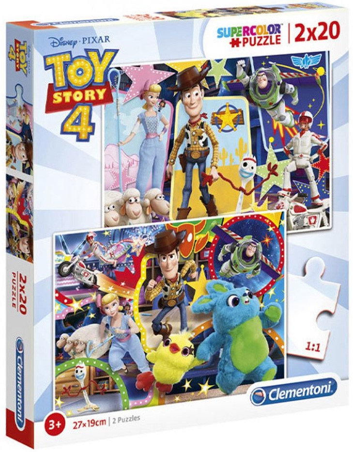 Пъзел Clementoni от 2 x 20 части - Играта на Играчките 4