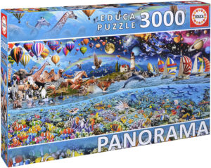 Панорамен пъзел Educa от 3000 части - Живот (фрагменти), Ройс Б. МакКлър