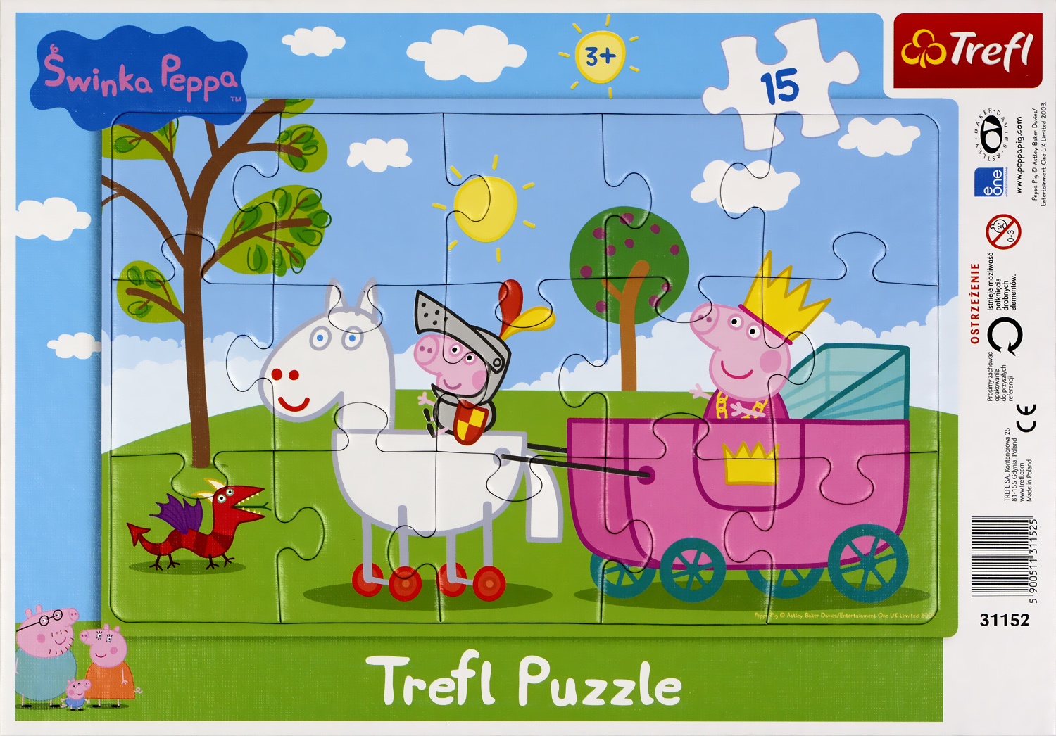 Пъзел Trefl от 15 части - Прасето Пепа рицар