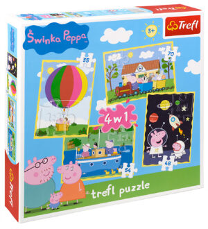 Пъзел Trefl 4 в 1 - Приключенията на Пепа