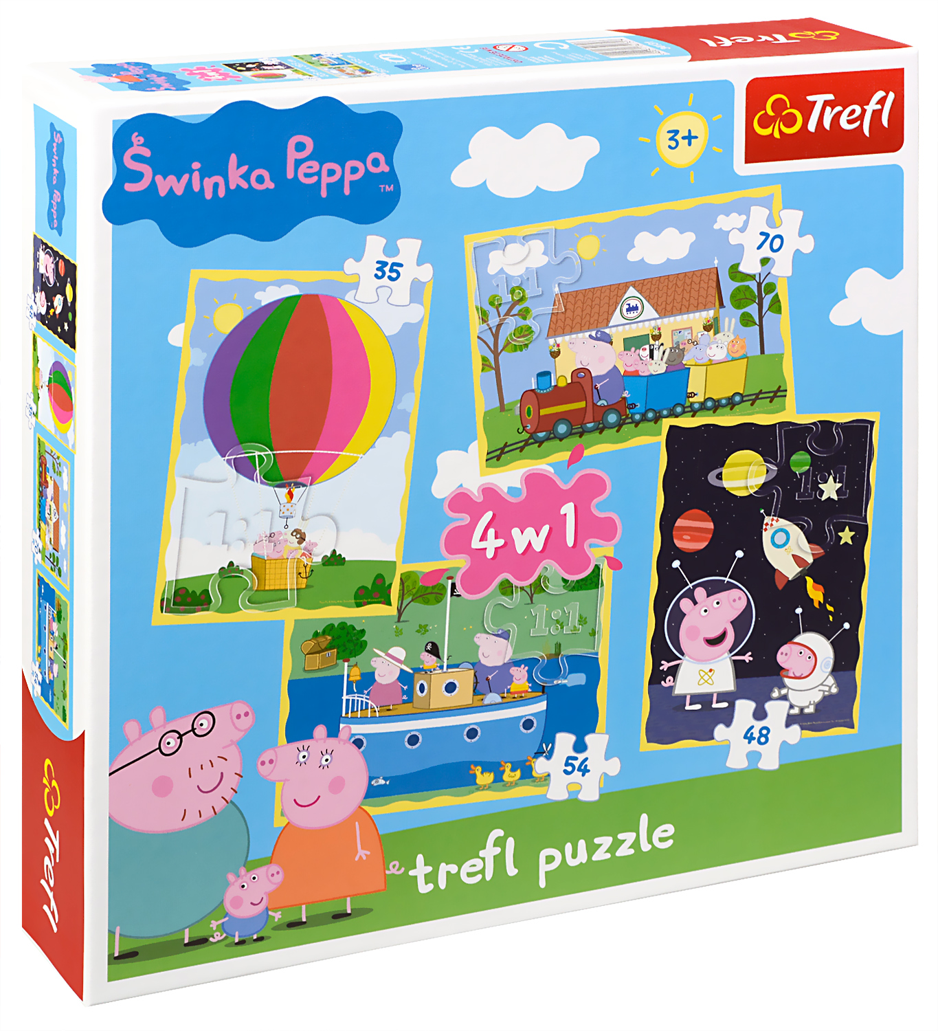 Пъзел Trefl 4 в 1 - Приключенията на Пепа