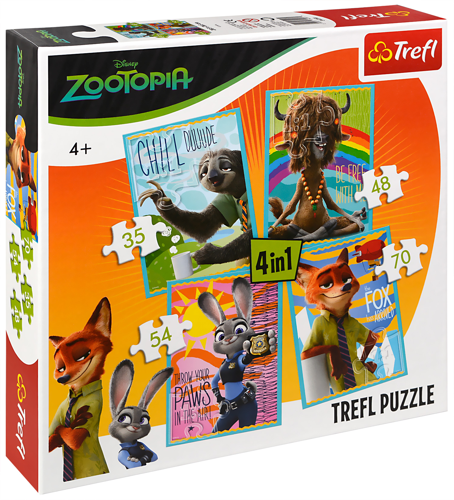 Пъзел Trefl 4 в 1 - Зоотрополис