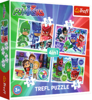 Пъзел Trefl 4 в 1 - Екип, PJ Masks