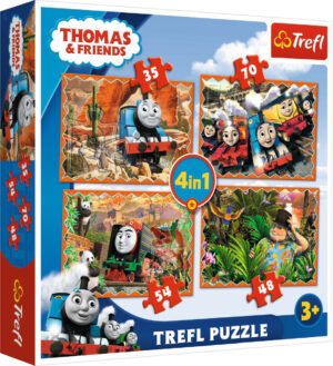 Пъзел Trefl 4 в 1 - Пътешествие около света, Thomas & Friends