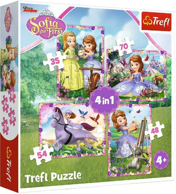 Пъзел Trefl 4 в 1 - Светът на София Първа