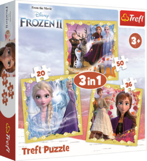 Пъзел Trefl 3 в 1 - Силата на Анна и Елза, Frozen 2