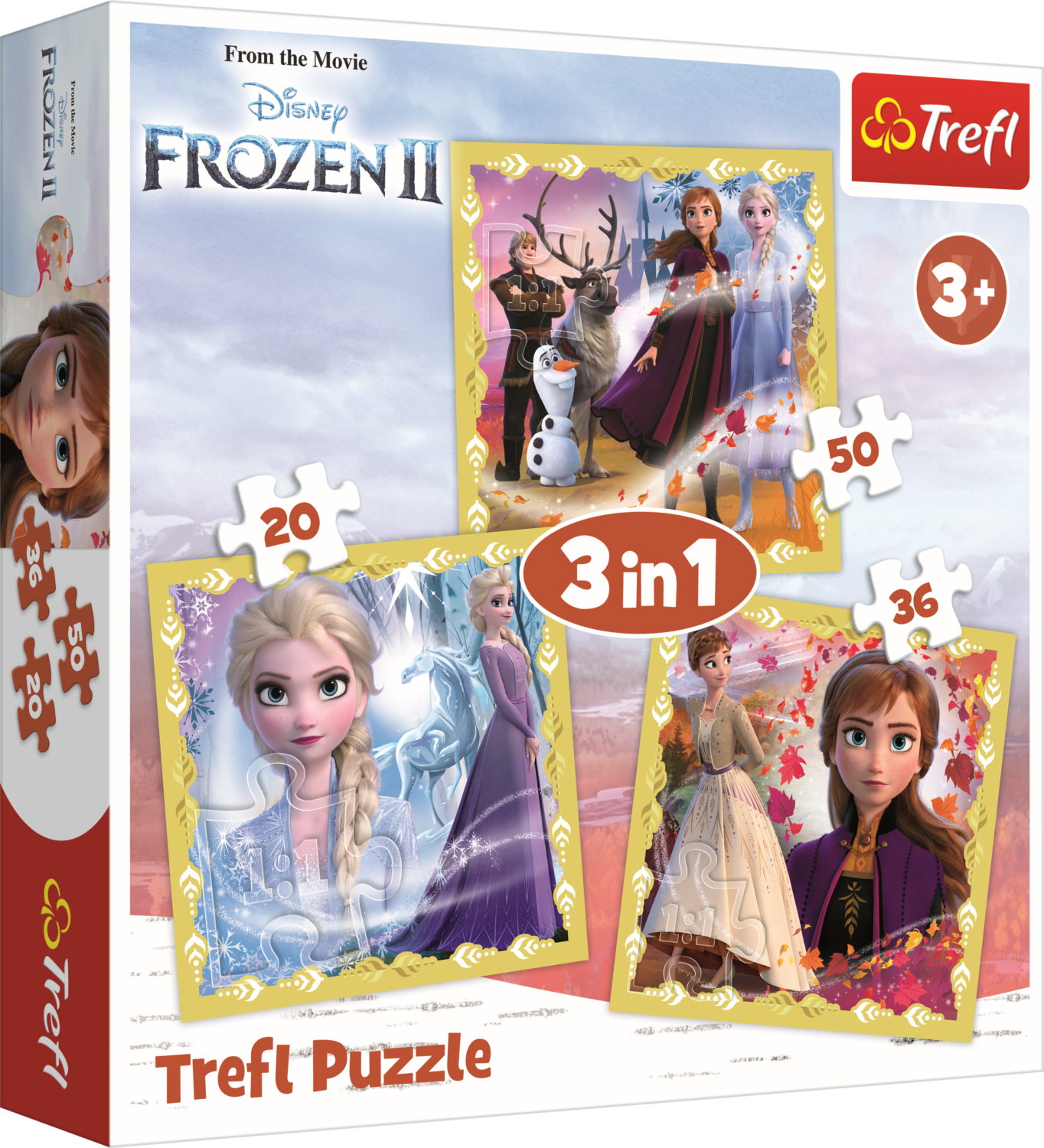 Пъзел Trefl 3 в 1 - Силата на Анна и Елза, Frozen 2