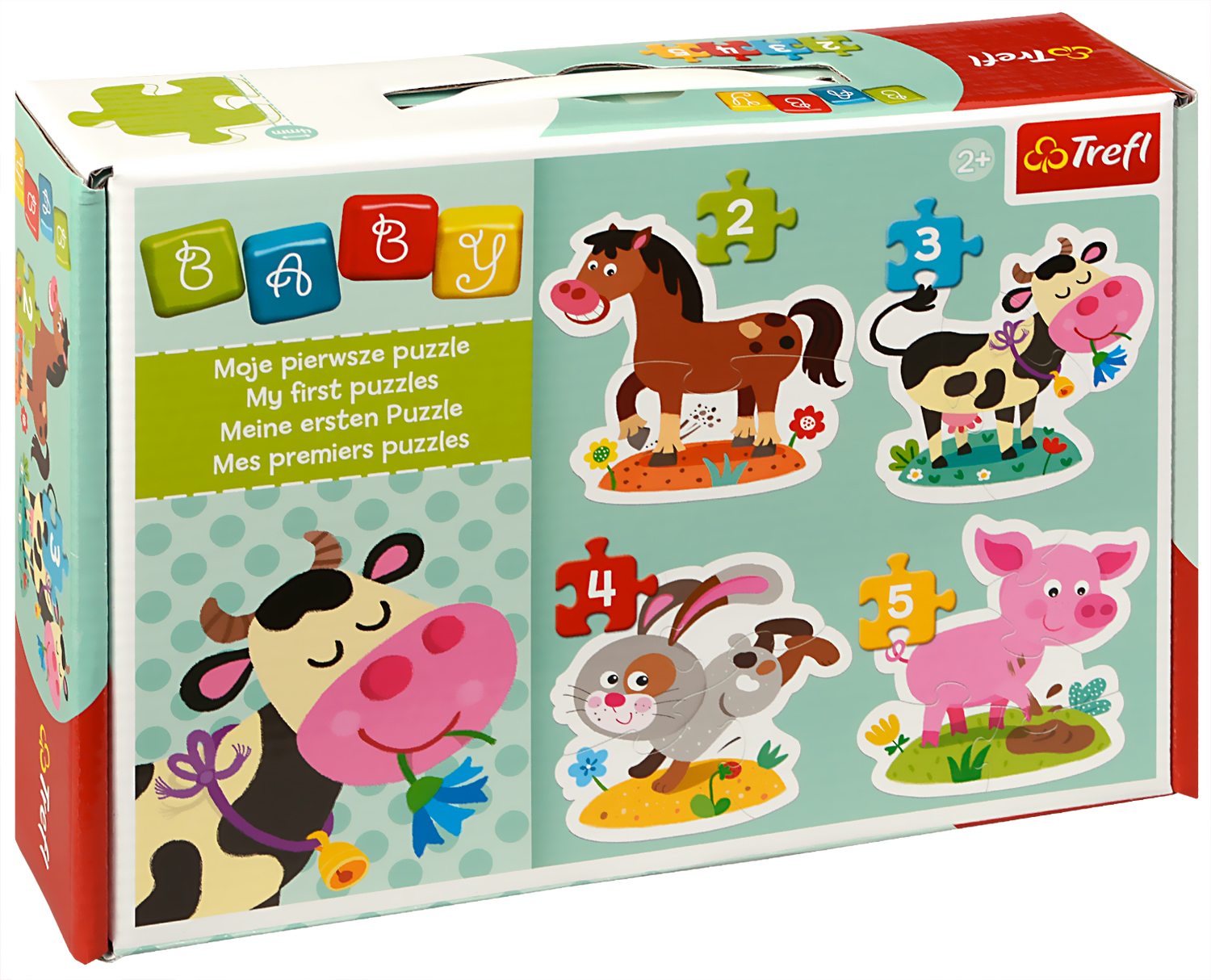 Бебешки пъзел Trefl Baby 4 в 1 - Животните на село