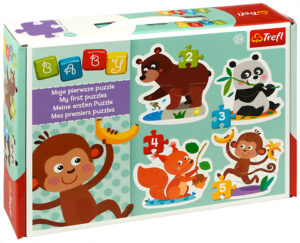 Бебешки пъзел Trefl Baby 4 в 1 - Животински лакомства