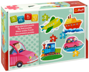 Бебешки пъзел Trefl Baby 4 в 1 - Превозни средства