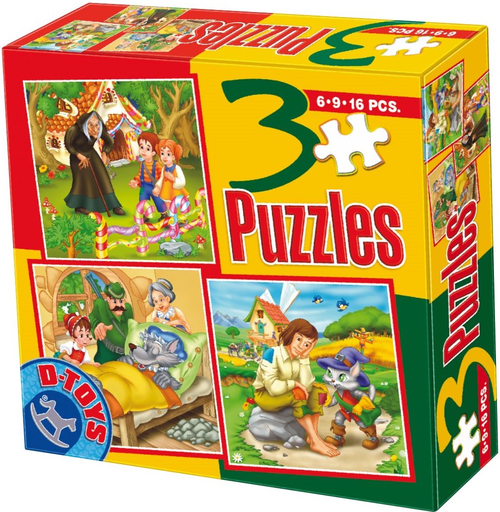 Пъзел D-Toys 3 в 1 - Приказки, вид 1