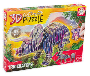 3D пъзел Educa от 67 части - Трицераптор