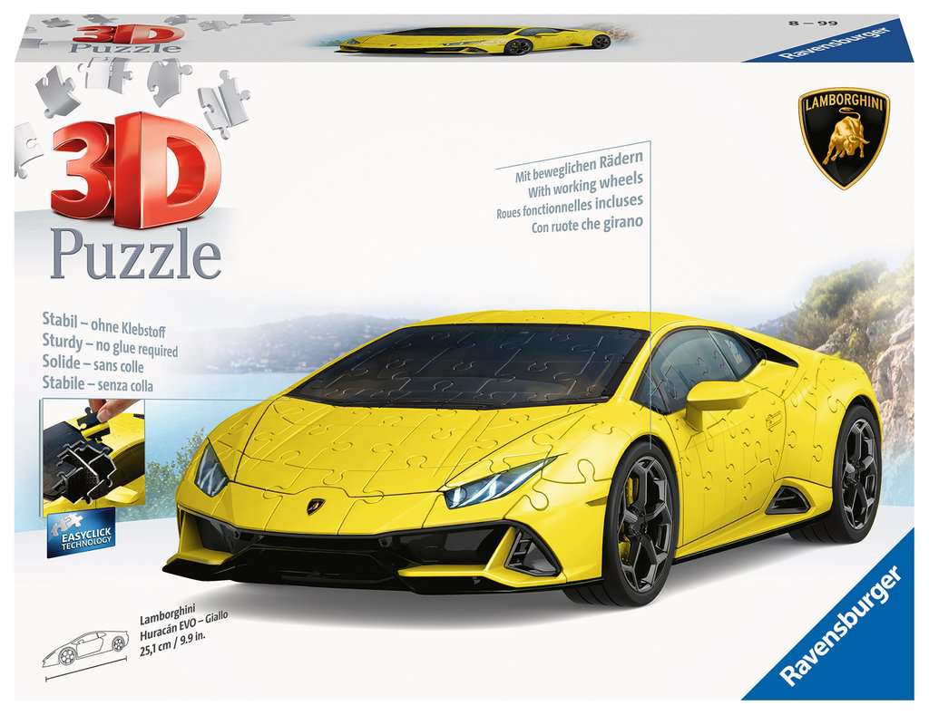 3D Пъзел Ravensburger от 108 части - Lamborghini Huracán EVO-Giallo